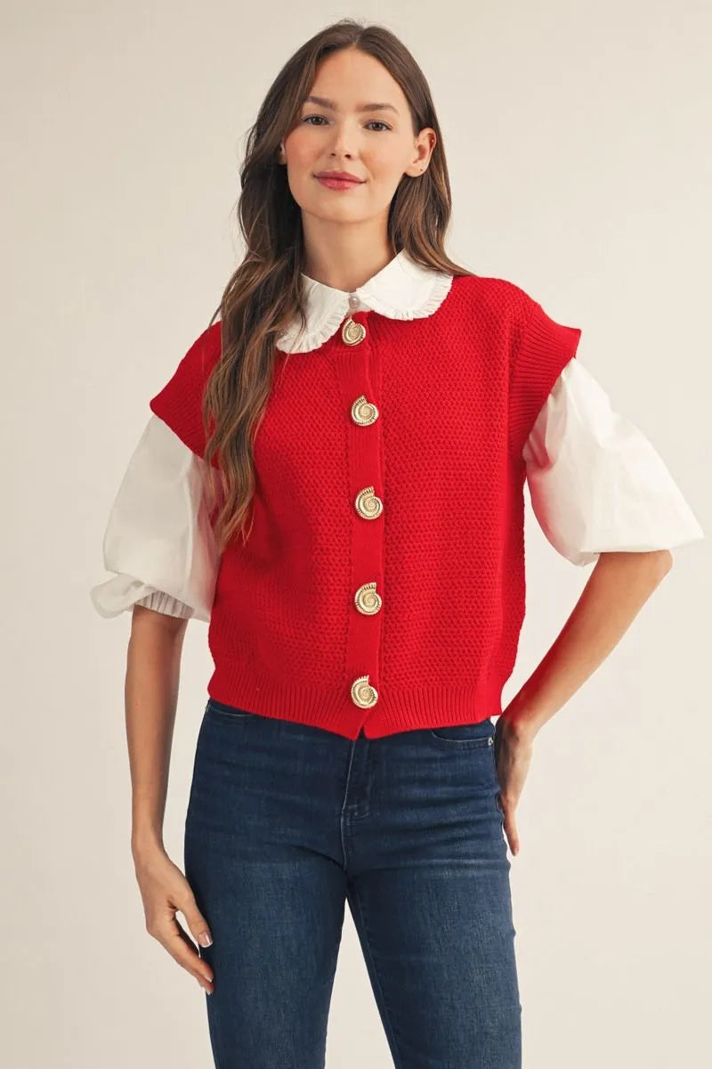 The Ruby Drop Shoulder Sweater vest