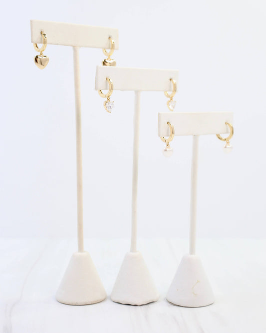 Hap Heart Huggie Earring Set Gold
