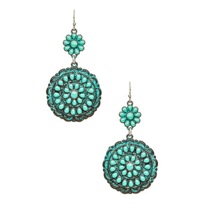 Turquoise Western Drop Earrings