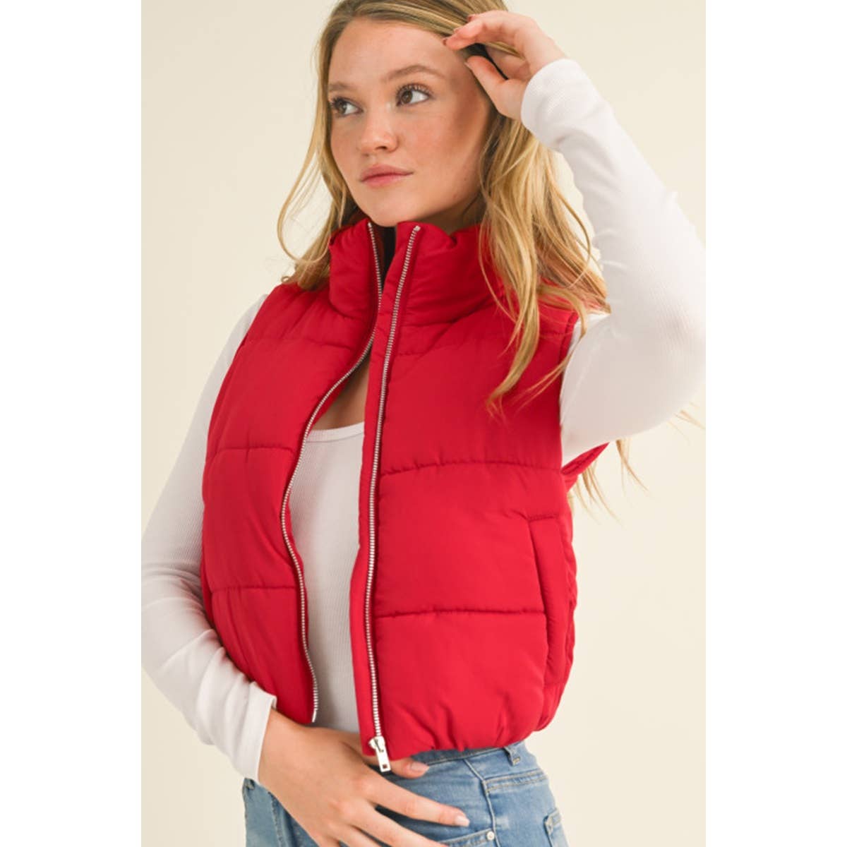 High Neck Zip Up Outerwear Vest