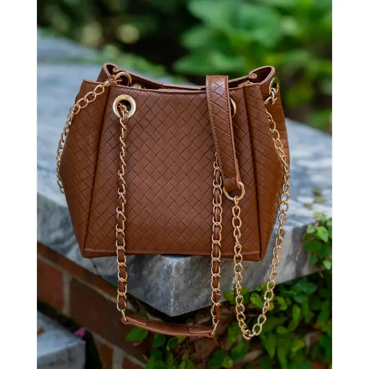 Lainey Mini Tote Woven Chocolate