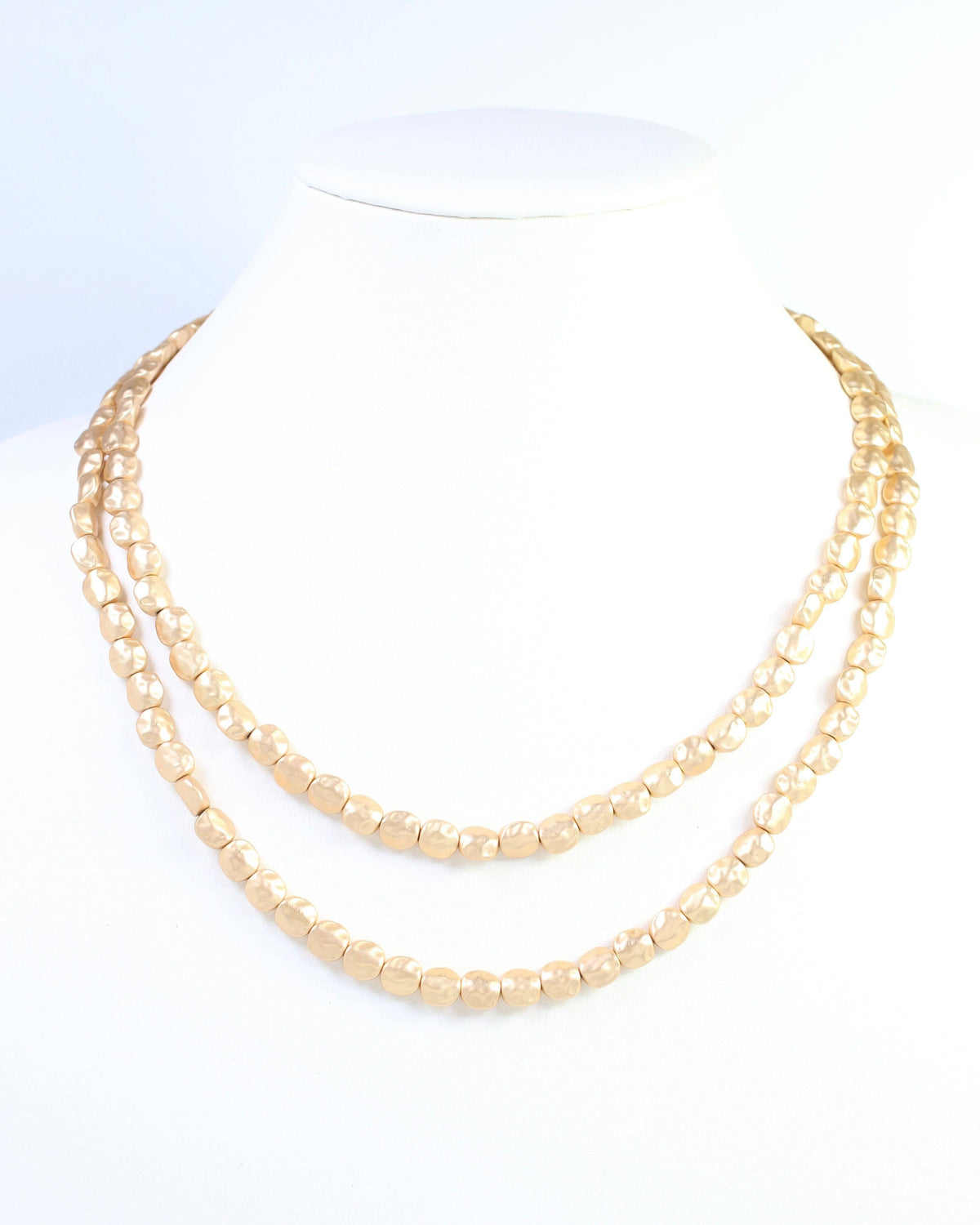 BellaMar Beaded Nugget Necklace Worn Gold: Default