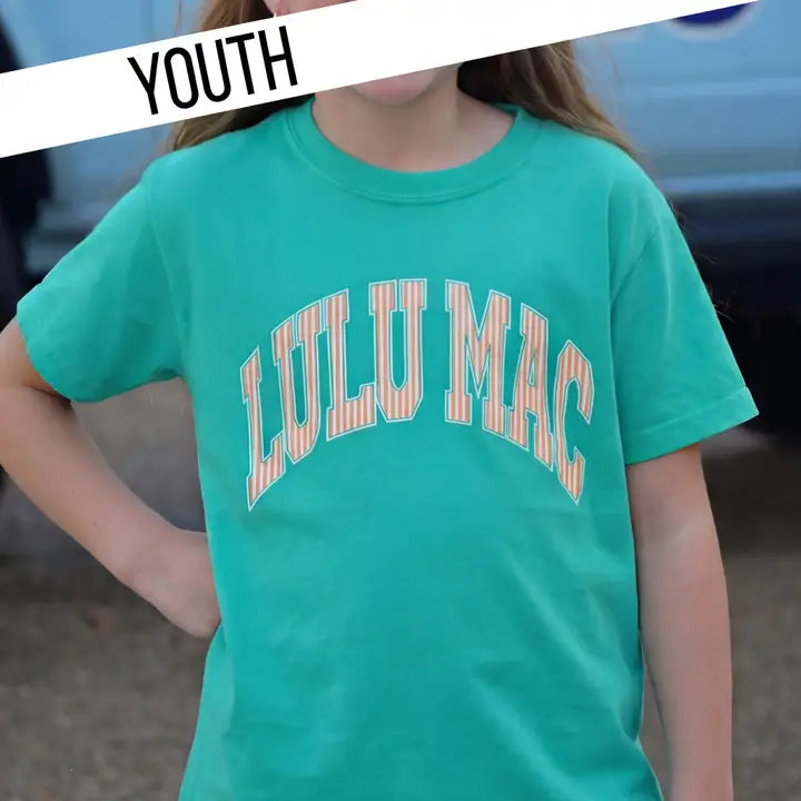 Youth Lulu Mac Stripe Green Tee
