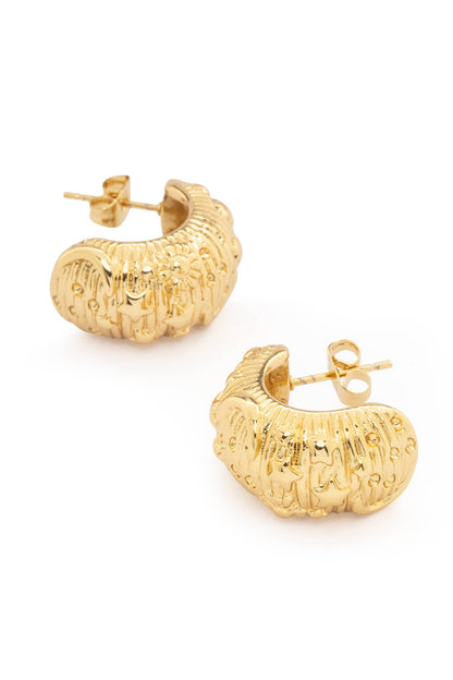 Textured Stainless Steel Post Earrings