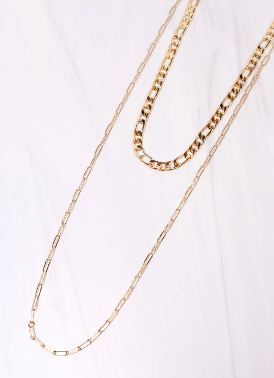 Caroline hill Jenna Link Necklace Set GOLD