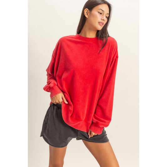 Mineral Washed Crew Neck Sweatshirt