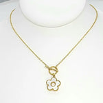 Mother of Pearl Gold Flower Necklace