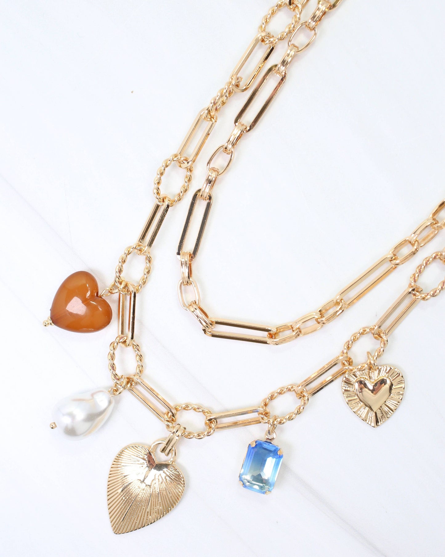 Annapolis Layered Charm Necklace Gold
