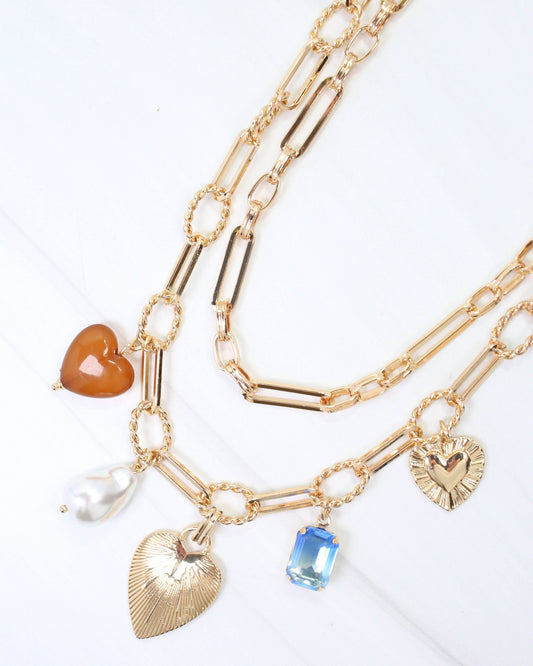 Annapolis Layered Charm Necklace Gold