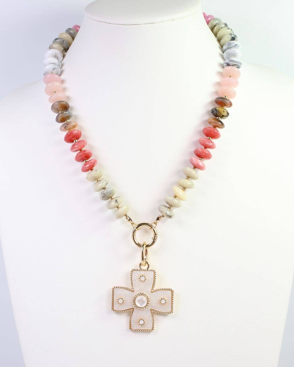 Cayce Small Cross Charm Mother Of Pearl