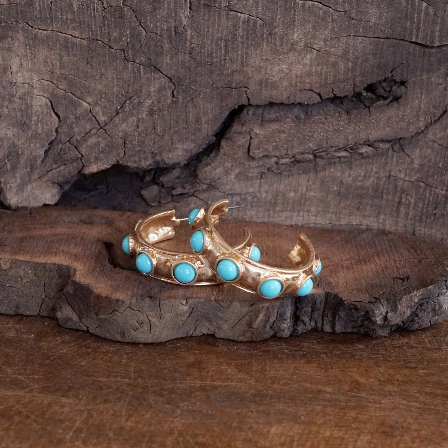 Jeweled Bubble Hoop Earrings – Colorful Acrylic Cabochons