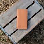 Old South Tan Leather Checkbook Wallet