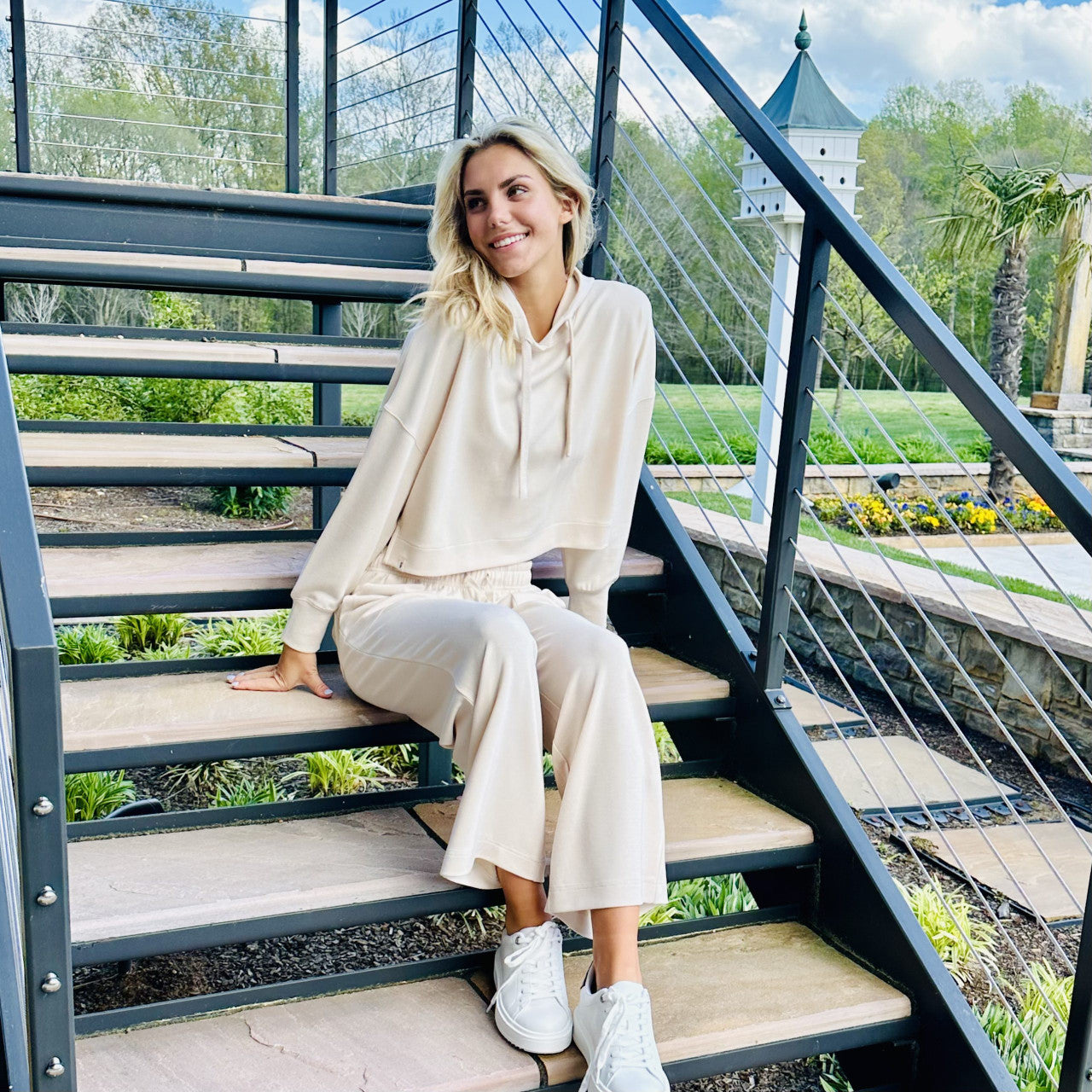 Simply Southern Cream Cropped Hoodie