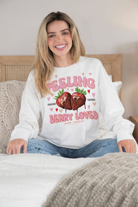 Simply Southern Crewneck Berry Sweatshirt in White