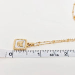 Butterfly Shell Square Charm 18K Gold-Plated Necklace