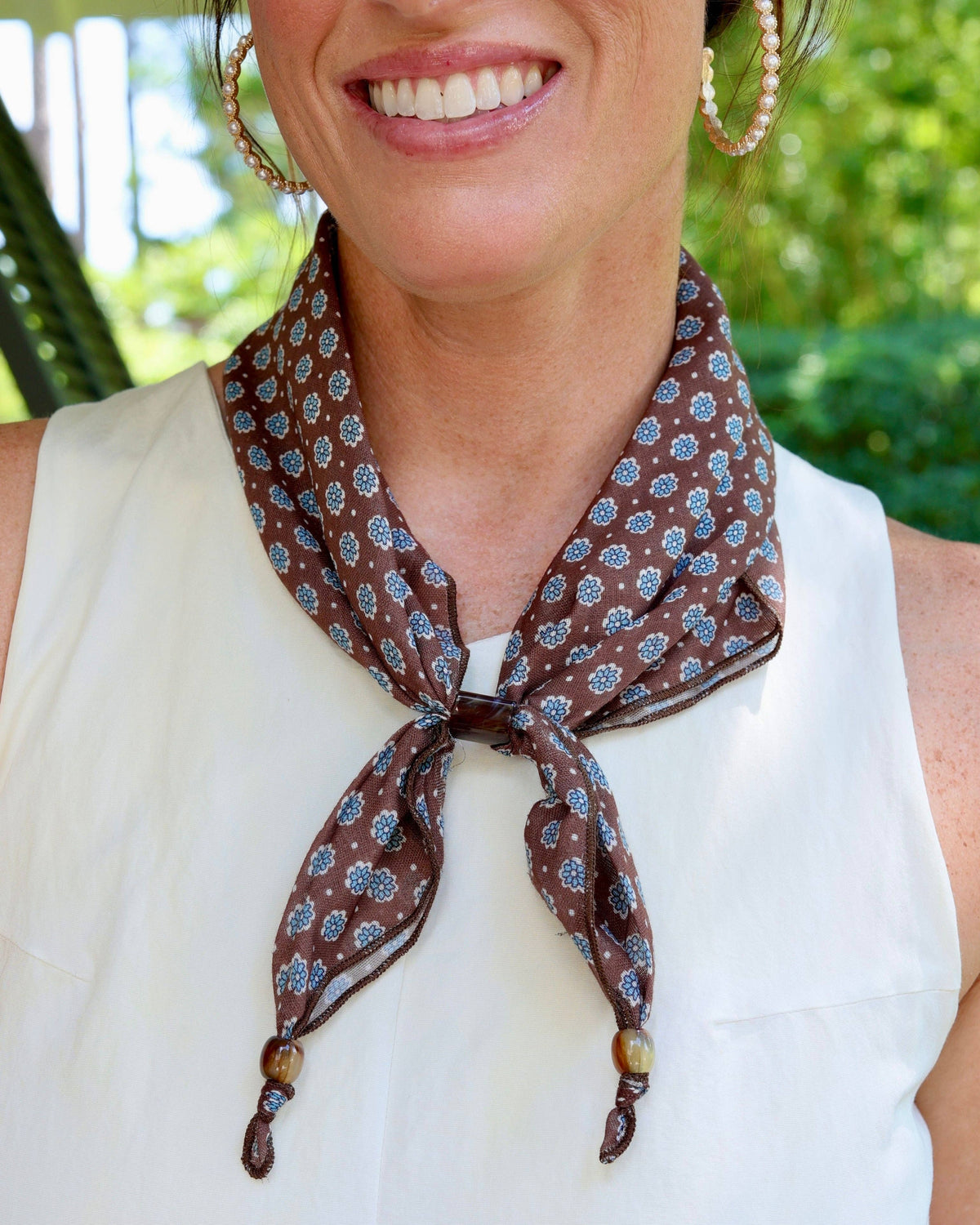 Abinger Adjustable Scarf Brown Floral: Default