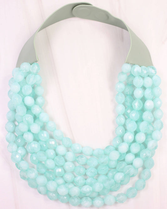 Cadence Multi Layered Beaded Necklace Mint: Default