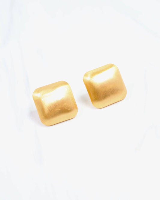 Trish Brushed Stud Earring Gold