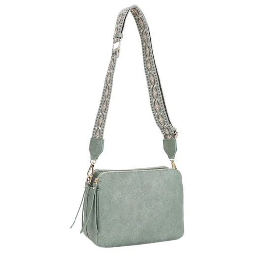 Moss Mila 3 Compartment Crossbody Bag With Guitar Strap