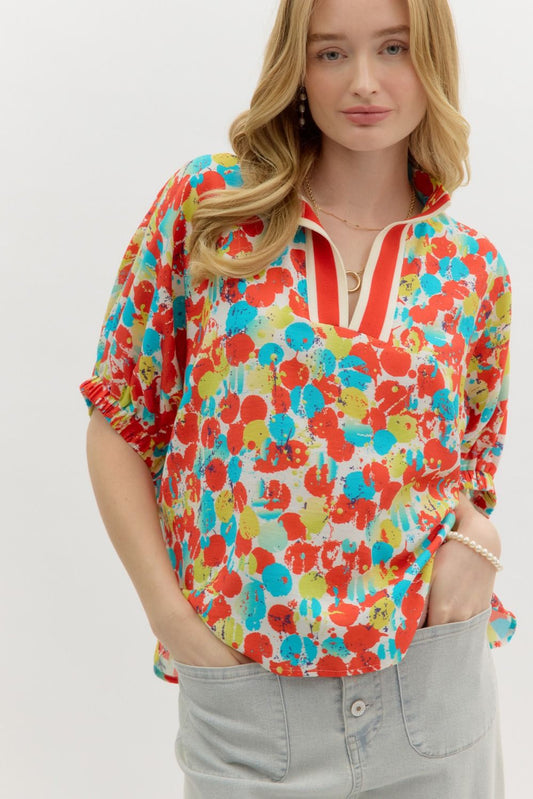 The Lorrie Plus Size Abstract Top