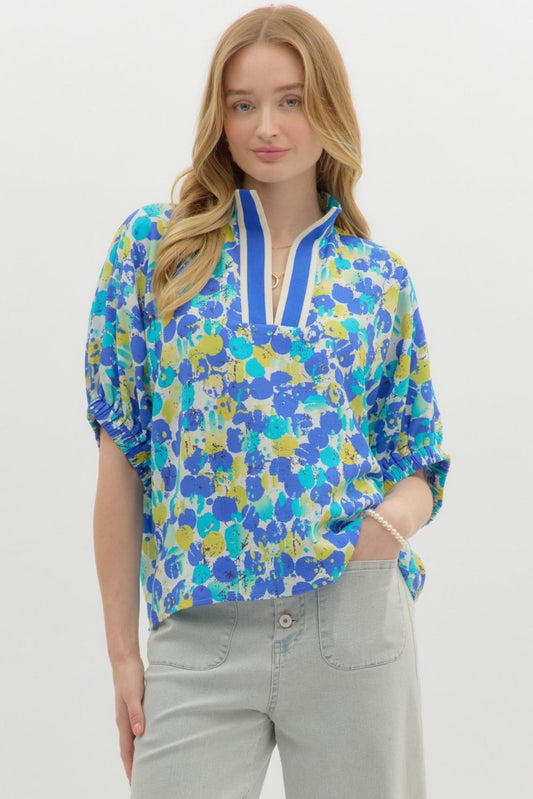 The Zoey Abstract Print Top