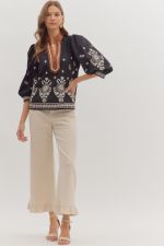 black embellished top