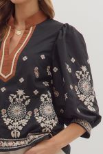 black embellished top