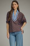 The Lotty Brown Polka Dot Blouse