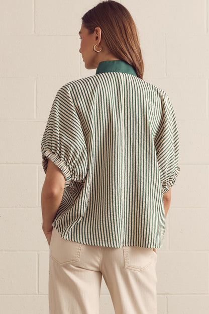 The Janie Green Striped Top