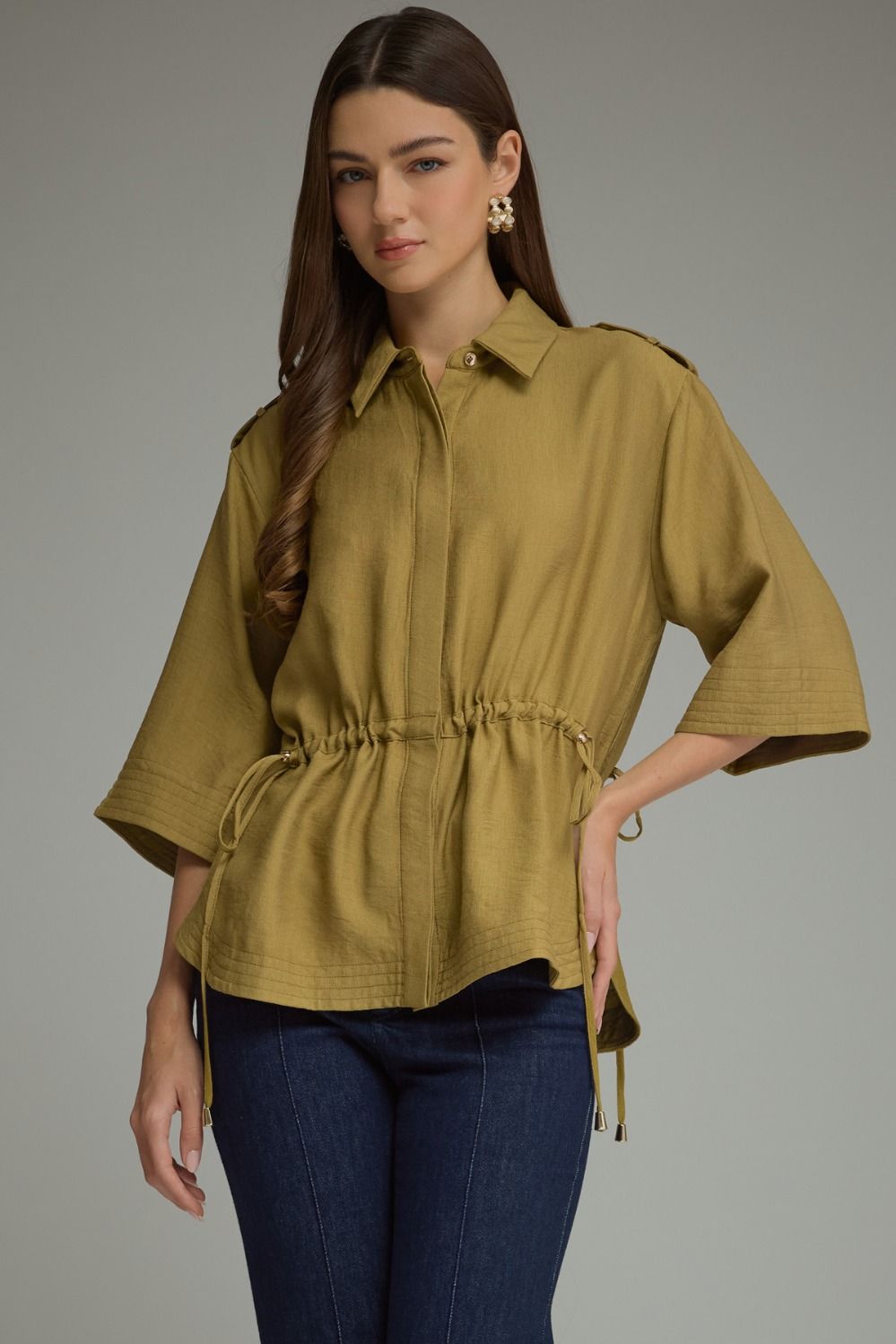 Martini Olive Dolman Sleeve Top