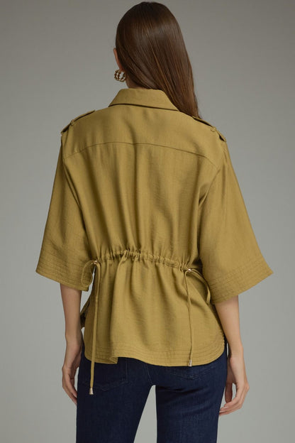 Martini Olive Dolman Sleeve Top