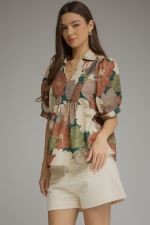 Teal Floral Top