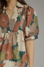 Teal Floral Top