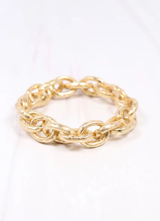 Brooke Stretch Bracelet Worn Gold