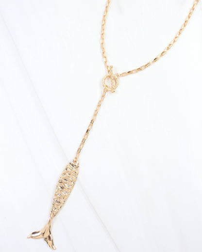 Tropical Fun Fish Necklace Gold: Default