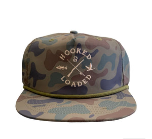 Hooked and Loaded OG Dark Old School Camo Rope Hat