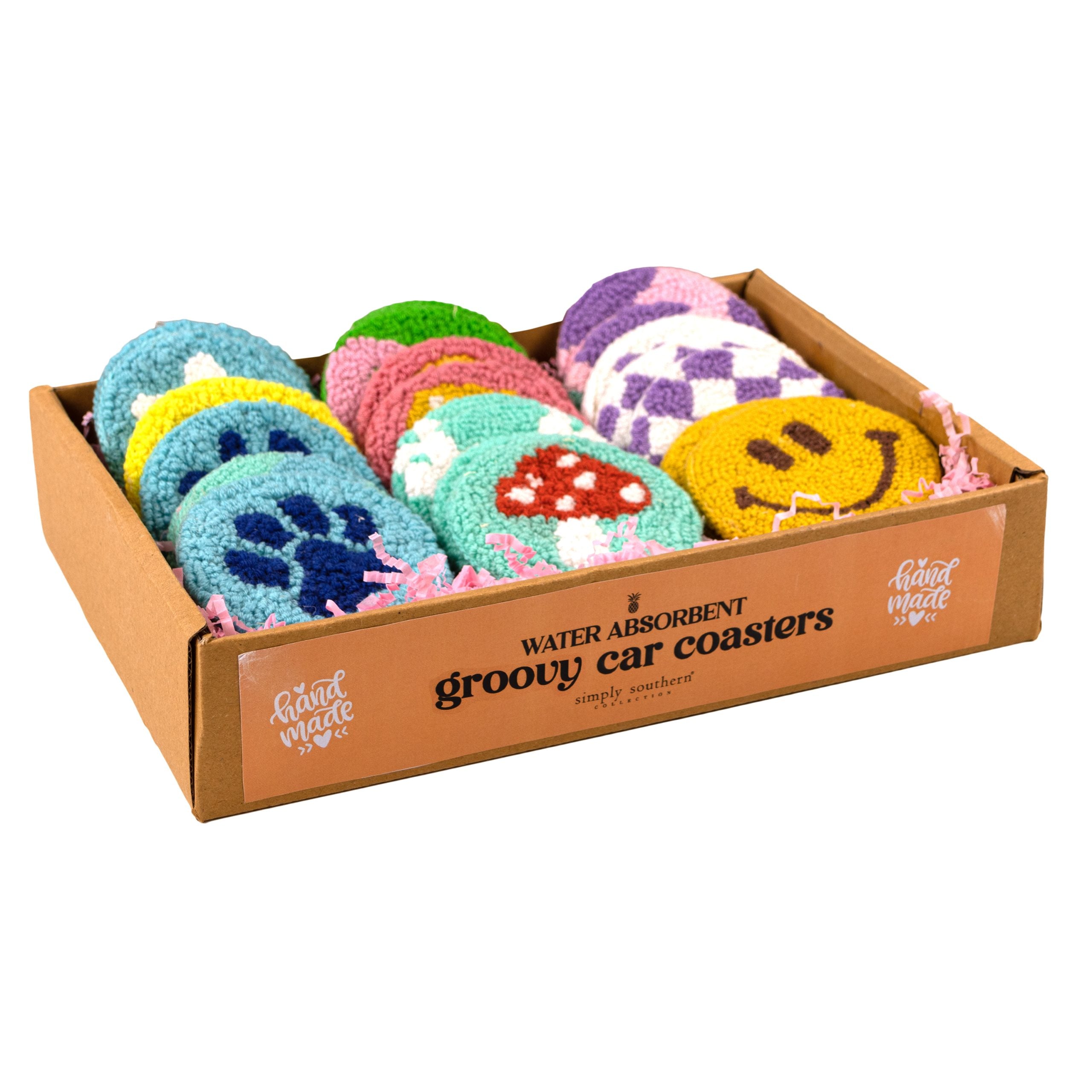 Simply Southern Water Absorbent Groovy Car Coasters
