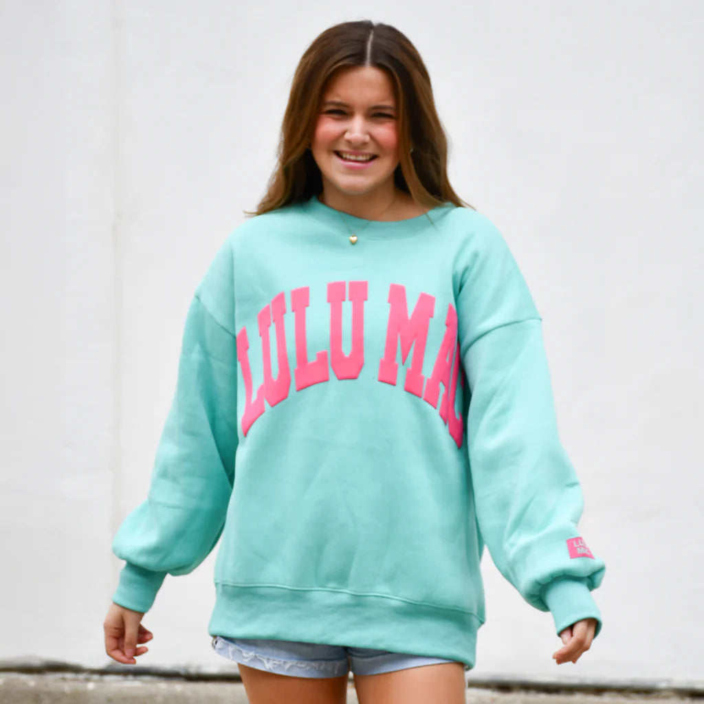 LULU MAC Mint/Hot Pink Puff Sweatshirt