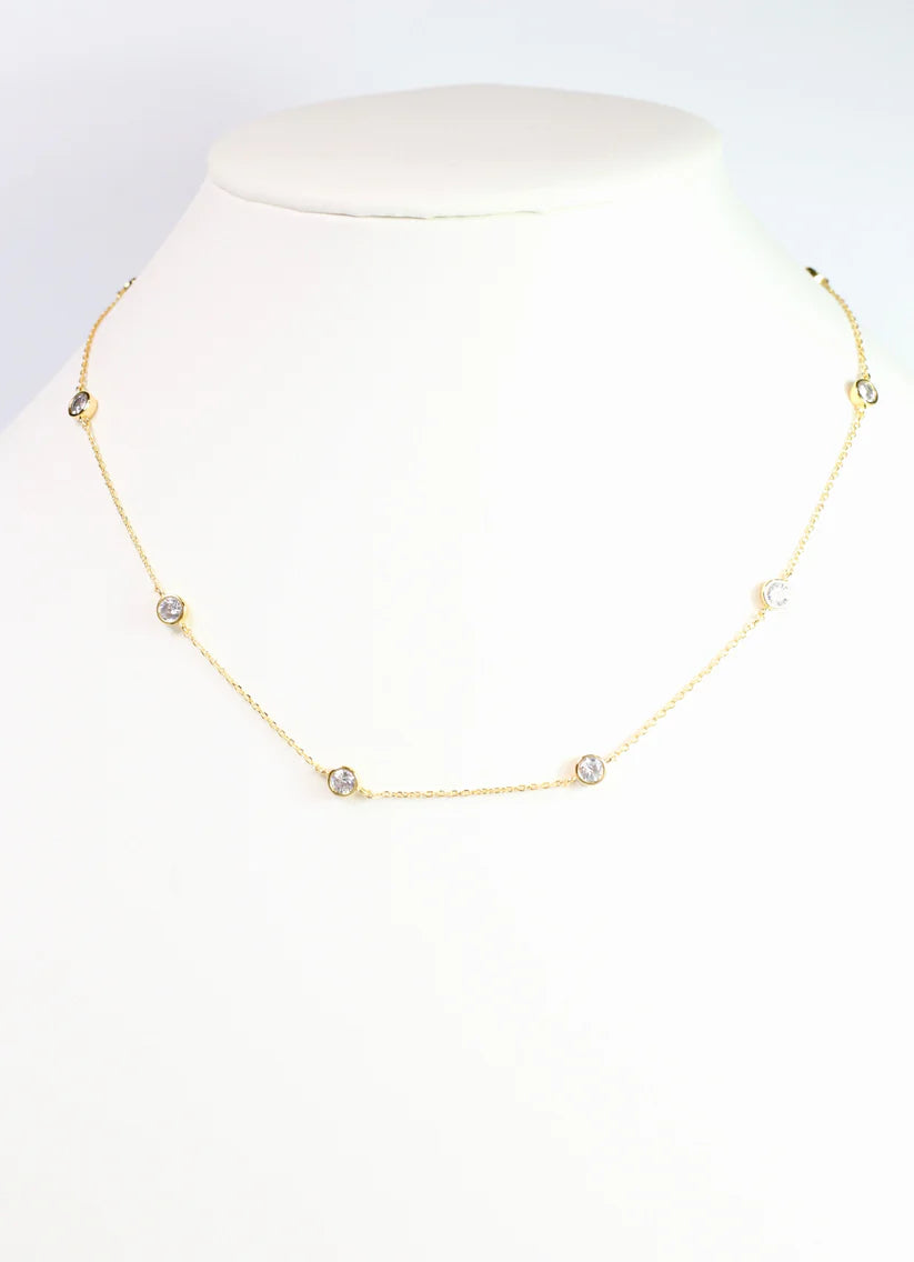 Waterloo CZ Necklace Gold