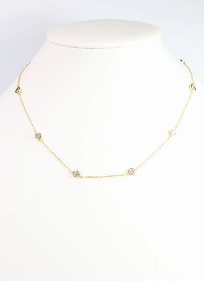 Waterloo CZ Necklace Gold