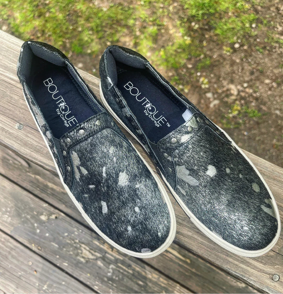 Corky’s Pine Top Pewter Leather Sneakers