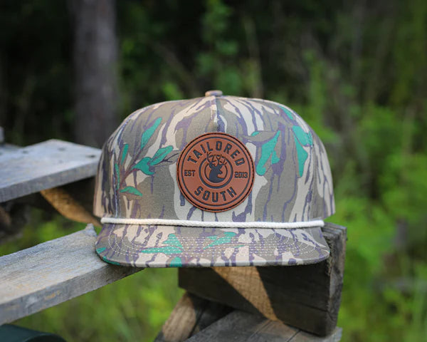 Tailored South Break up Camo Deer leather patch Hat