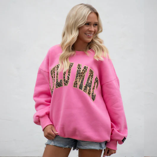 LULU MAC Bubble Gum/Leopard Sweatshirt