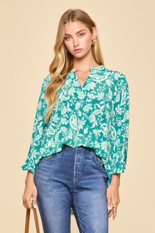 Dear Scarlett Aqua Lizzy Blouse