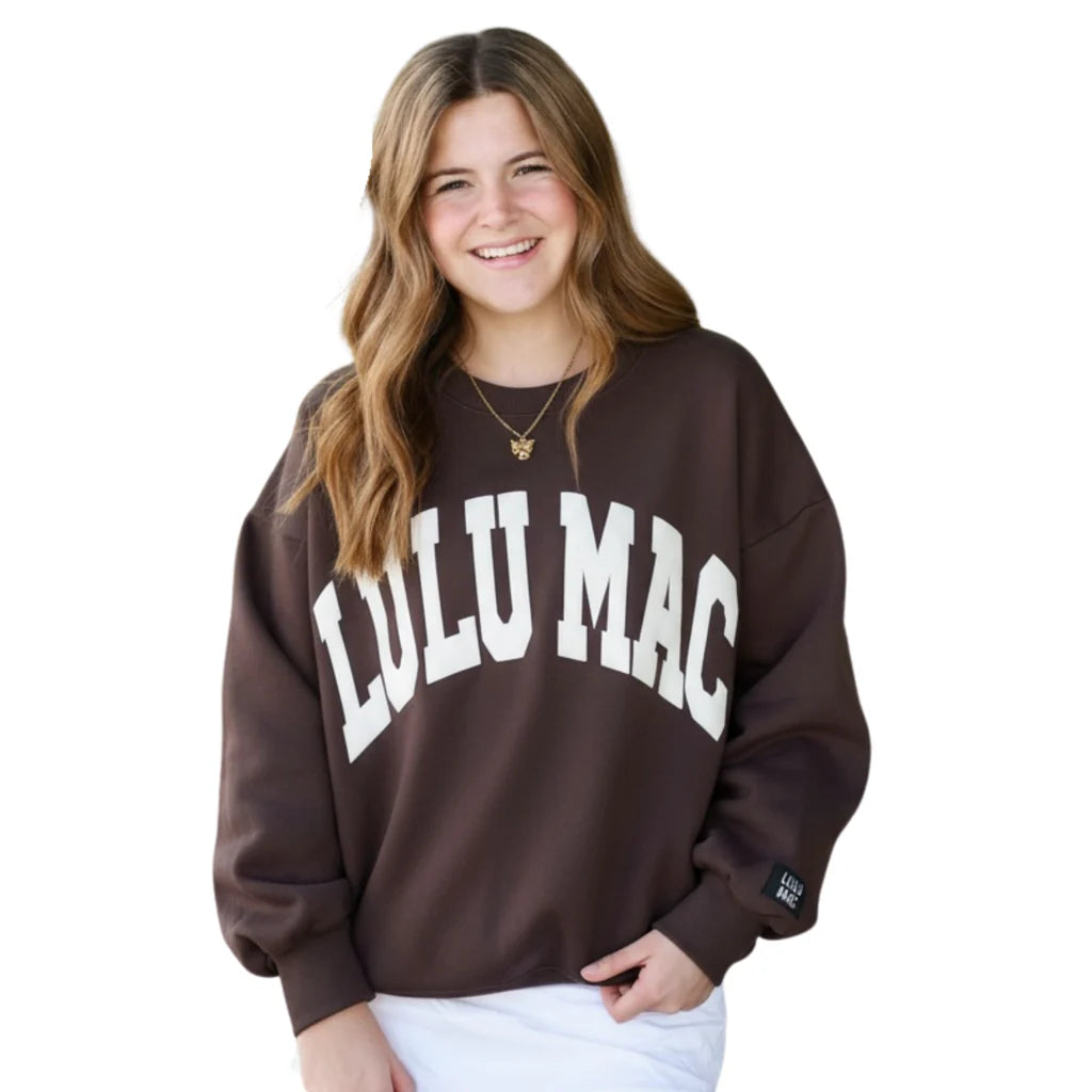 Lulu Mac Brown & White Puff Sweatshirt