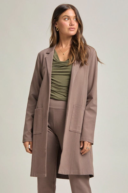 Dear Scarlett Dark Mocha Chic Midi Jacket