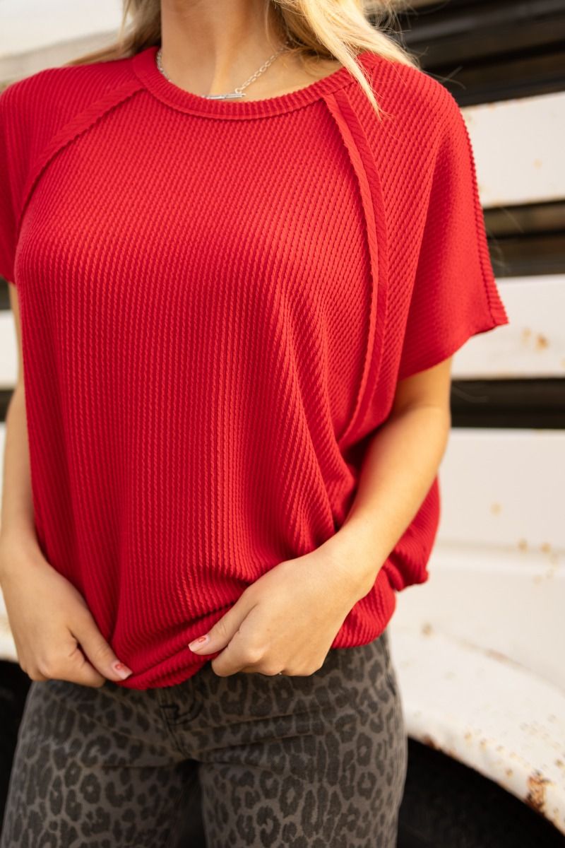 Poncho Style Top in Red