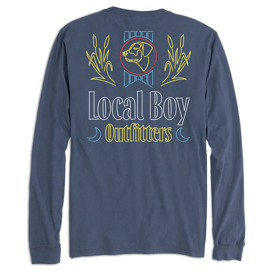 Local Boy Neon Light Long Sleve China Blue Tee