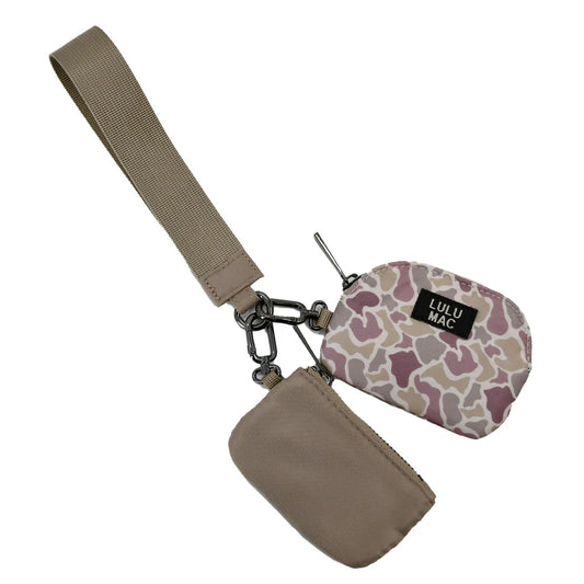LULU MAC Camo/Beige Wristlet