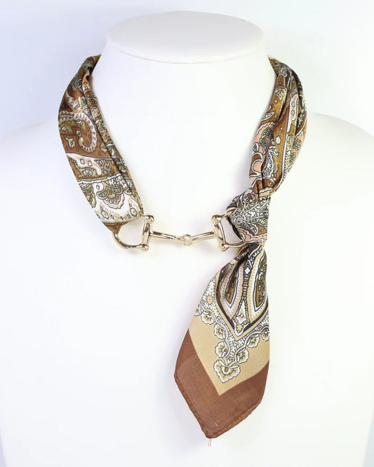 Lana Horsebit Scarf Necklace Brown
